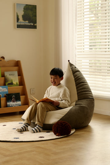 MRLAZY Hedgehog Hug Kids Bean Bag Chair | OEKO-TEX Certified Foldable Reading Nook Sofa