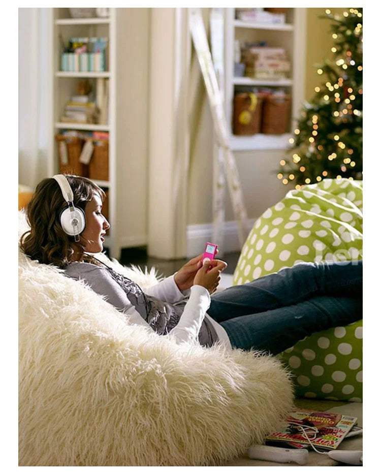 MRLAZY beach wool bean bag wrap lazy sofa comfortable plush small sofa bedroom lounge chair lamb wool lazy chair