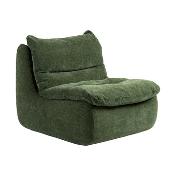 Retro Green Chenille Lounge Chair